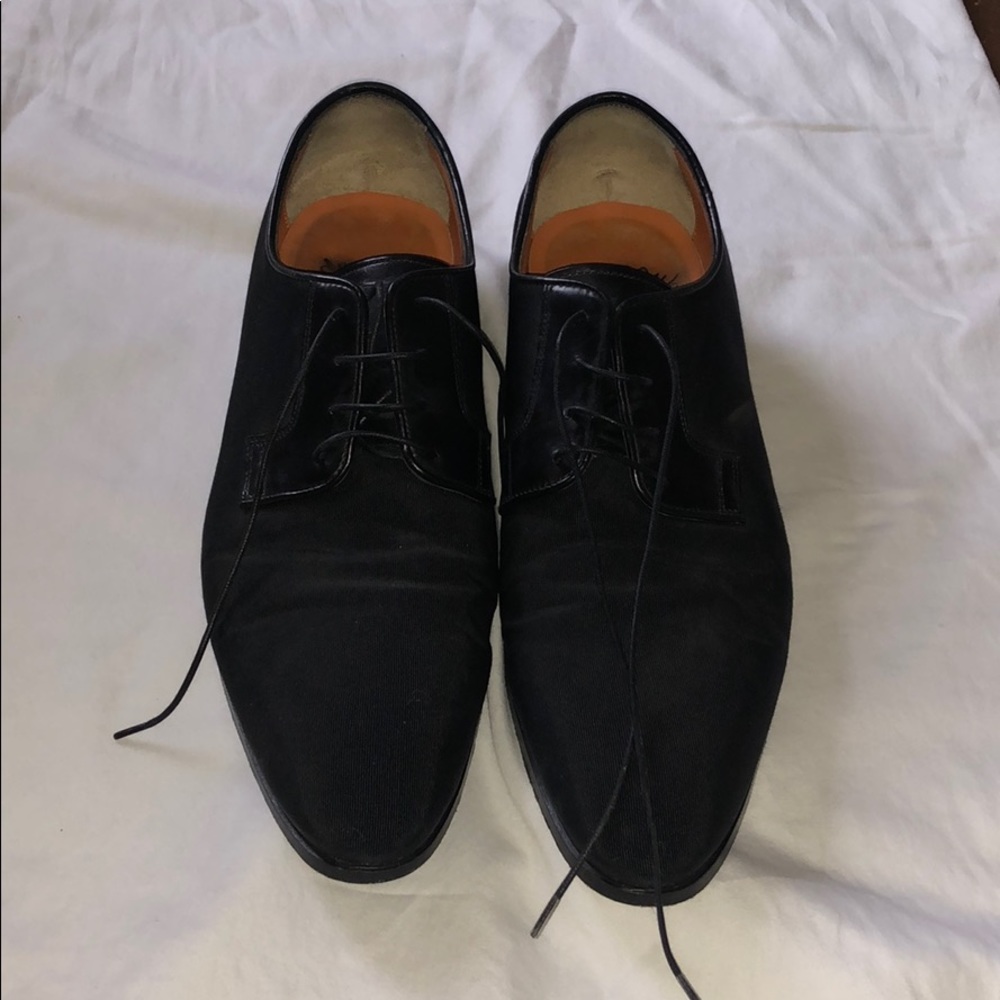 Santoni made in Italy earl black dress shoes